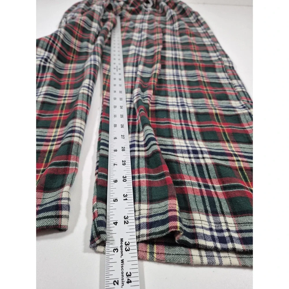 Polo Ralph Lauren Pajama Pants Mens L Green Plaid Flannel Sleepwear Drawstring